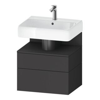 Duravit Meuble sous lavabo Qatego 59x47x59 cm, gris, 1 porte, pour niche