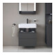 Duravit Meuble sous lavabo Qatego 59x47x59 cm, gris, 1 porte, pour niche