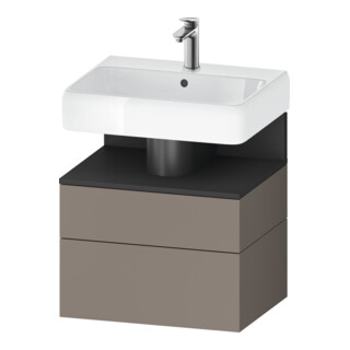 Duravit Meuble sous lavabo Qatego 59x47x59 cm, gris/marron, 1 porte, avec poignée