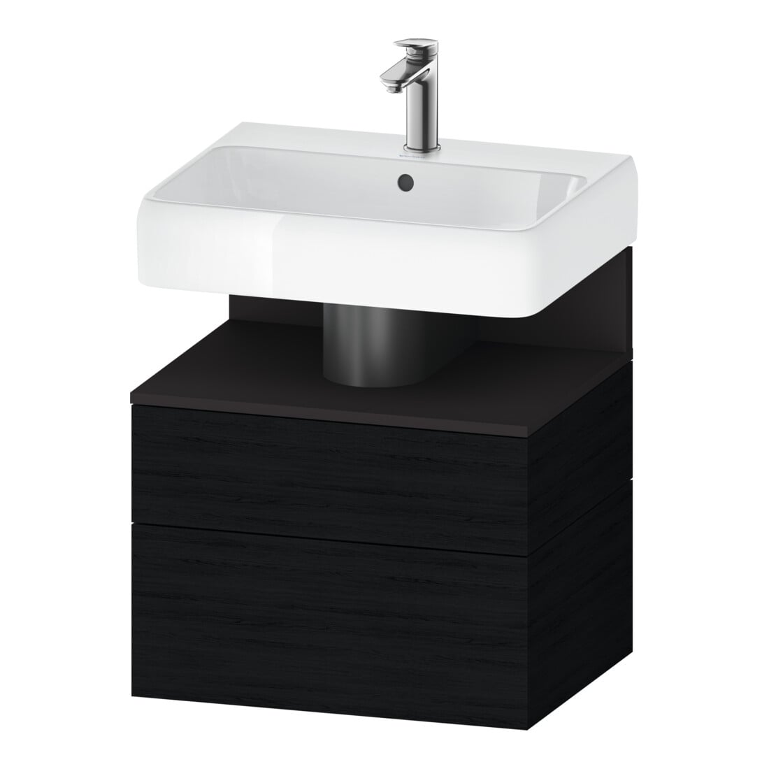 Duravit Meuble sous-lavabo Qatego 59x47x59 cm, gris mat, 1 porte, 1 tiroir