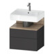 Duravit Meuble sous-lavabo Qatego 59x47x59 cm, gris mat, 1 porte, avec poignée-1