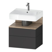 Duravit Meuble sous-lavabo Qatego 59x47x59 cm, gris mat, 1 porte, avec poignée-1