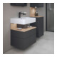 Duravit Meuble sous-lavabo Qatego 59x47x59 cm, gris mat, 1 porte, avec poignée