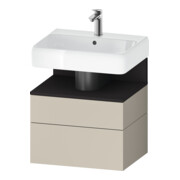 Duravit Meuble sous-lavabo Qatego 59x47x59 cm, gris mat, 1 porte, avec poignée B