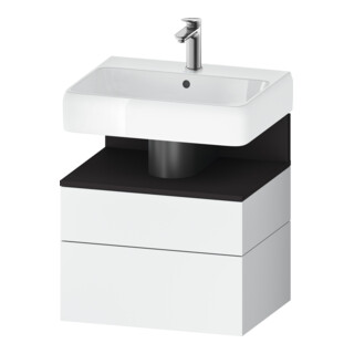 Duravit Meuble sous-lavabo Qatego 59x47x59 cm, gris mat/blanc mat, 1 porte, avec poignée