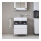 Duravit Meuble sous-lavabo Qatego 59x47x59 cm, gris mat/blanc mat, 1 porte, avec poignée