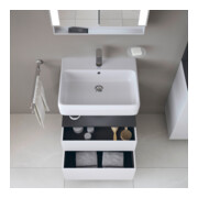 Duravit Meuble sous-lavabo Qatego 59x47x59 cm, gris mat/blanc mat, 1 porte, avec poignée-5