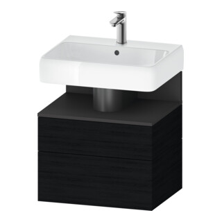 Duravit Meuble sous lavabo Qatego 59x47x59 cm, gris mat/éclat, 1 porte, 1 tiroir