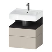 Duravit Meuble sous lavabo Qatego 59x47x59 cm, gris mat/ta mat, 1 porte, 1 tiroir