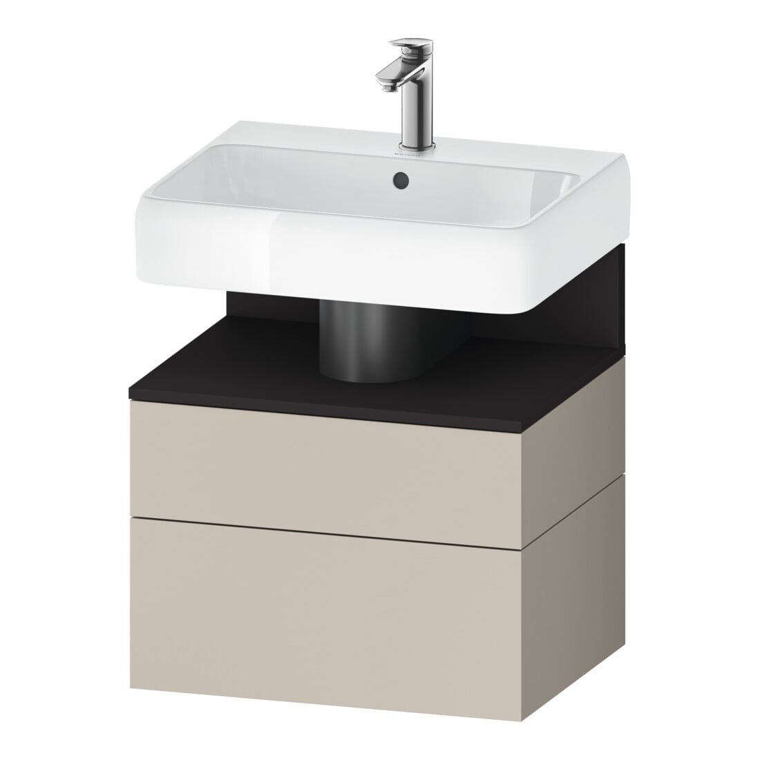 Duravit Meuble sous lavabo Qatego 59x47x59 cm, gris mat/ta mat, 1 porte, 1 tiroir
