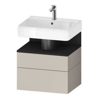 Duravit Meuble sous-lavabo Qatego 59x47x59 cm, gris mat/ta mat, 1 porte, avec poignée B