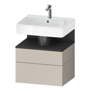Duravit Meuble sous lavabo Qatego 59x47x59 cm, gris mat/ta mat, 1 porte, avec poignée B