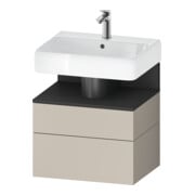 Duravit Meuble sous lavabo Qatego 59x47x59 cm, gris mat/ta mat, 1 porte, avec poignée B-1