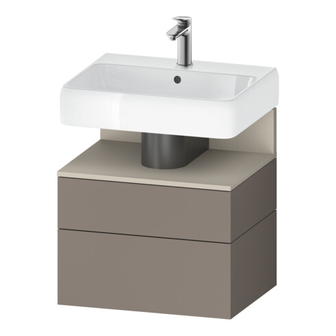Duravit Meuble sous lavabo Qatego 59x47x59 cm, porte, 1 tiroir, niche intégrée