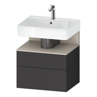 Duravit Meuble sous-lavabo Qatego 59x47x59 cm, T avec poignées, 1 porte, 1 tiroir