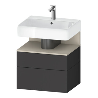 Duravit Meuble sous-lavabo Qatego 59x47x59 cm, T avec trou robinet, 1 porte, 1 tiroir