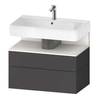 Duravit Meuble sous lavabo Qatego 79x47x59 cm, blanc avec poignée, 1 porte, avec niche