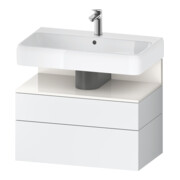 Duravit Meuble sous-lavabo Qatego 79x47x59 cm, blanc brillant/blanc mat, 1 porte, avec poignée B-1