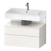 Duravit Meuble sous-lavabo Qatego 79x47x59 cm, blanc brillant/gris, 1 porte, 1 tiroir-1