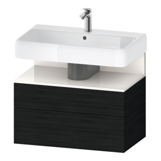 Duravit Meuble sous-lavabo Qatego 79x47x59 cm, blanc brillant/œuf, 1 porte, 1 tiroir