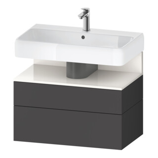 Duravit Meuble sous-lavabo Qatego 79x47x59 cm, blanc/gris, 1 porte, 1 tiroir