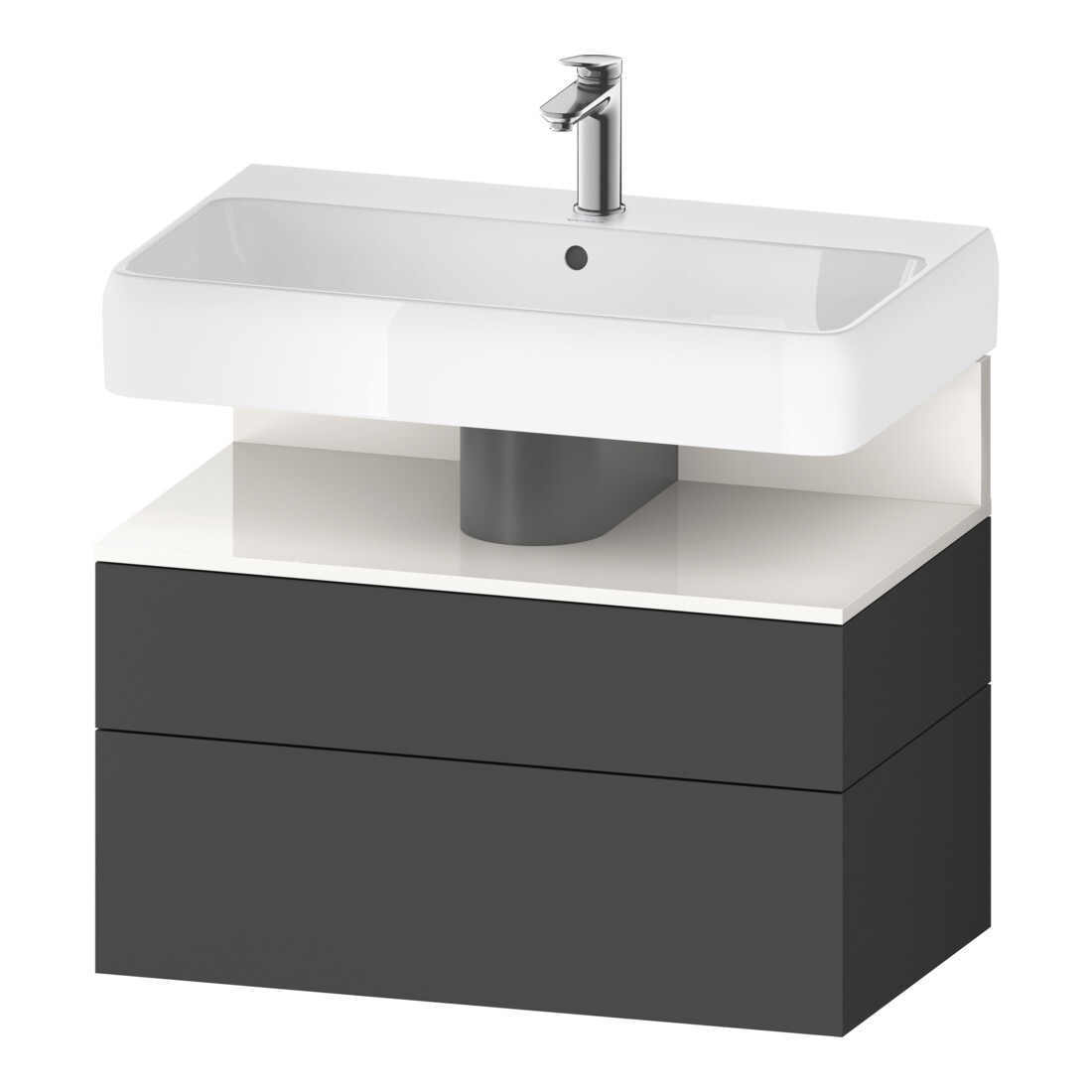 Duravit Meuble sous-lavabo Qatego 79x47x59 cm, blanc/gris, 1 porte, 1 tiroir