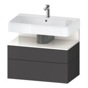 Duravit Meuble sous lavabo Qatego 79x47x59 cm, blanc/gris, 1 porte, avec poignée-1