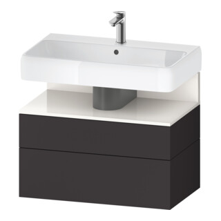 Duravit Meuble sous-lavabo Qatego 79x47x59 cm, blanc/gris m, 1 porte, 1 tiroir