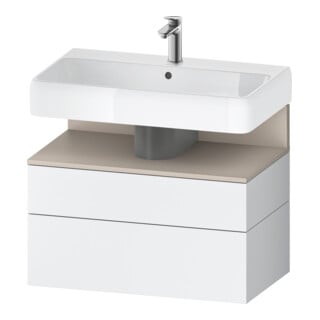 Duravit Meuble sous-lavabo Qatego 79x47x59 cm, blanc mat, 1 porte, 1 tiroir