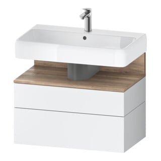 Duravit Meuble sous-lavabo Qatego 79x47x59 cm, blanc mat, 1 porte, 1 tiroir