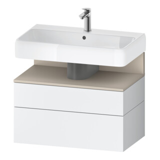 Duravit Meuble sous lavabo Qatego 79x47x59 cm, blanc mat, 1 porte, 1 tiroir