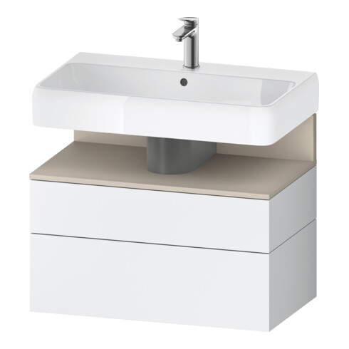Duravit Meuble sous lavabo Qatego 79x47x59 cm, blanc mat, 1 porte, 1 tiroir