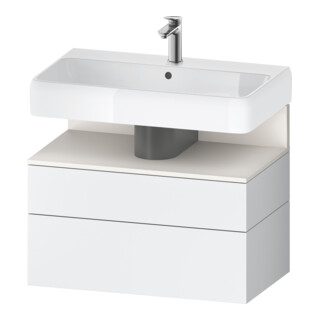 Duravit Meuble sous lavabo Qatego 79x47x59 cm, blanc mat, 1 porte, 1 tiroir