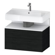 Duravit Meuble sous lavabo Qatego 79x47x59 cm, blanc mat, 1 porte, avec niches