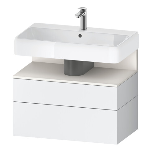 Duravit Meuble sous-lavabo Qatego 79x47x59 cm, blanc mat, 1 porte, niche