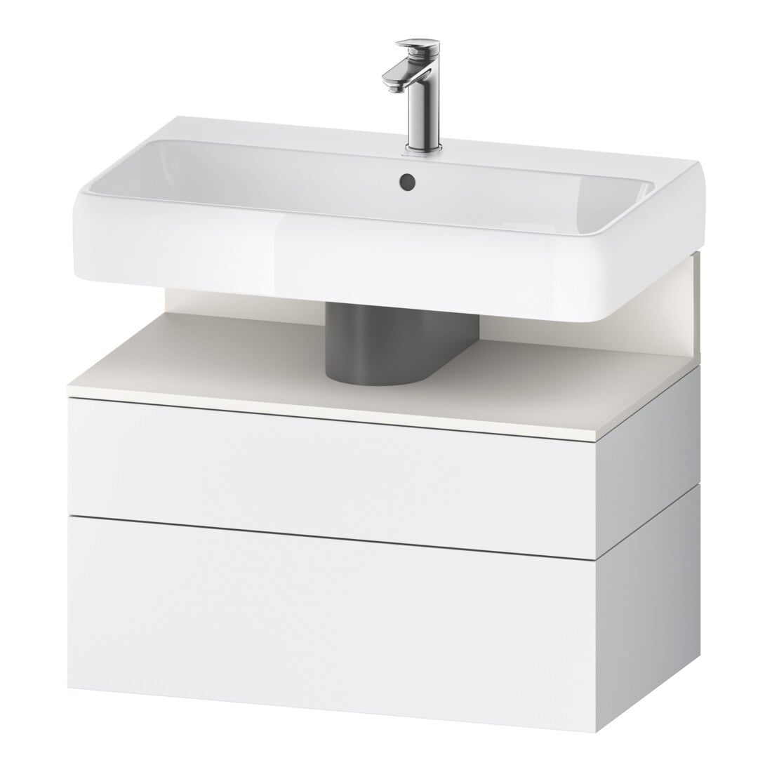 Duravit Meuble sous-lavabo Qatego 79x47x59 cm, blanc mat, 1 porte, niche