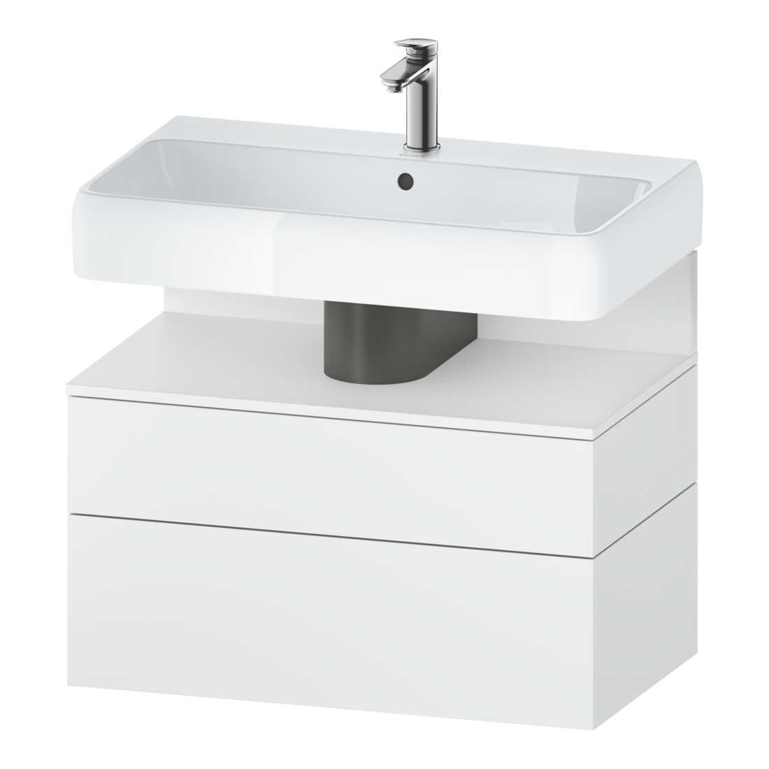 Duravit Meuble sous-lavabo Qatego 79x47x59 cm, blanc mat, 1 tiroir, 1 coulissant