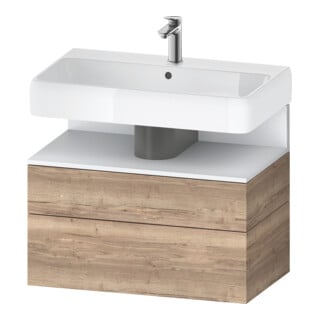 Duravit Meuble sous-lavabo Qatego 79x47x59 cm, blanc mat, 1 tiroir, niche intégrée