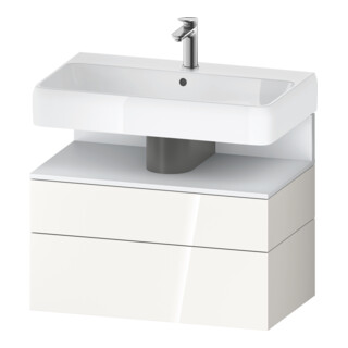 Duravit Meuble sous-lavabo Qatego 79x47x59 cm, blanc mat/blanc brillant, 1 porte, 1 tiroir