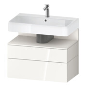 Duravit Meuble sous lavabo Qatego 79x47x59 cm, blanc mat/blanc brillant, 1 porte, 1 tiroir-1