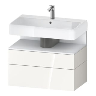 Duravit Meuble sous-lavabo Qatego 79x47x59 cm, blanc mat/blanc brillant, 1 porte, avec niche