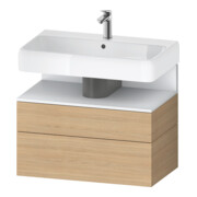 Duravit Meuble sous lavabo Qatego 79x47x59 cm, blanc mat/éclairage, 1 porte, 1 tiroir-1