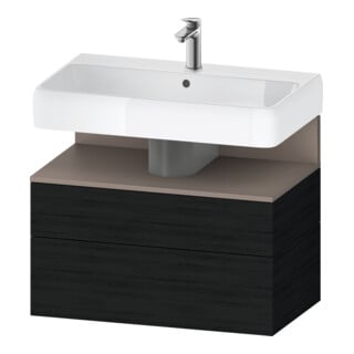 Duravit Meuble sous-lavabo Qatego 79x47x59 cm, blanc mat/éclat, 1 tiroir, avec niches