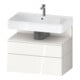 Duravit Meuble sous lavabo Qatego 79x47x59 cm, blanc mat/gris, 1 porte, avec niche-1
