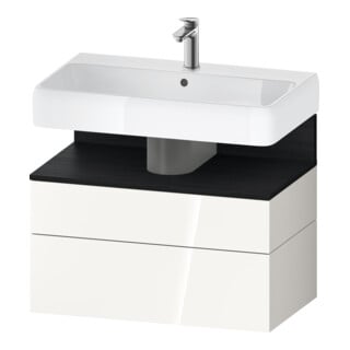 Duravit Meuble sous-lavabo Qatego 79x47x59 cm, blanc mat/gris, 1 porte, avec poignée