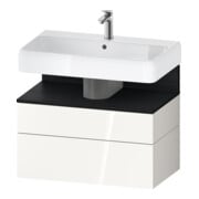 Duravit Meuble sous-lavabo Qatego 79x47x59 cm, blanc mat/gris, 1 porte, avec poignée-1