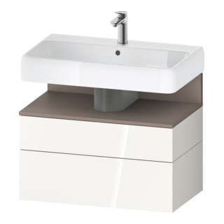 Duravit Meuble sous-lavabo Qatego 79x47x59 cm, blanc mat/gris, 1 tiroir, avec poignée