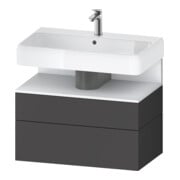 Duravit Meuble sous lavabo Qatego 79x47x59 cm, blanc mat/gris mat, 1 porte, 1 tiroir