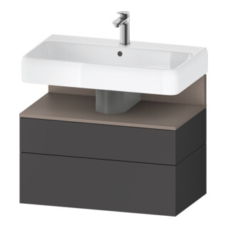 Duravit Meuble sous lavabo Qatego 79x47x59 cm, blanc mat/gris mat, 1 porte, 1 tiroir