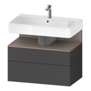 Duravit Meuble sous lavabo Qatego 79x47x59 cm, blanc mat/gris mat, 1 porte, 1 tiroir-1